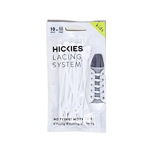 Hickies Kids elastische Schnürsenkel für Kinder, kein Schuhe binden mehr, für alle Schuhe geeignet, Weiß, Einheitsgröße Cover