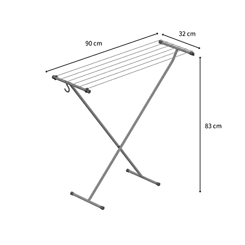 RöRets Stendibiancheria Da Balcone - Stendino Salvaspazio - Da Balcone - Allungabile - Stendipanni Allungabile 90X32X83 Cm – 5,5 M - 4