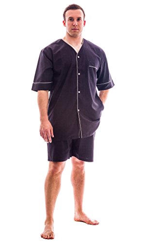 Up2date Fashion Men's Woven S/S Pajama Set with Shorts2