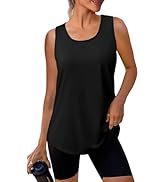 WIHOLL Workout Tank Tops for Women Sleeveless Running Loose Fit Yoga Tops Active Shirts Sports Gy...