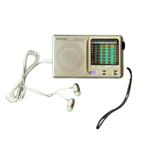 Rádio FM Portátil com Design Elegante Cor Prata, Compacto e Leve