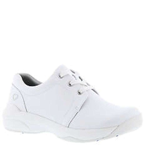Nurse Mates Womens Corby Leather Low Top Lace Up Fashion, White, Size 11.0