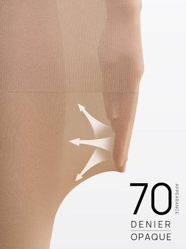 Image of MANZI Women's 2-6 Pairs Opaque Control Top Tights Comfort Stretch Pantyhose