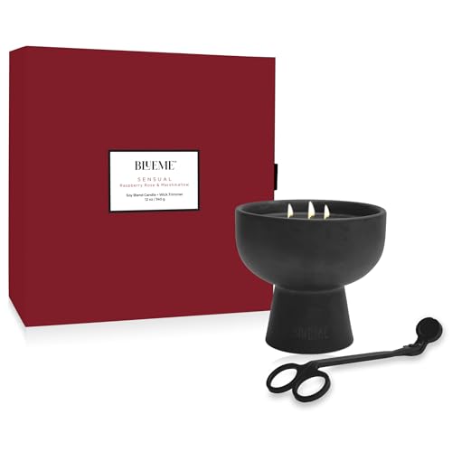 Blueme Wellness Refillable Candle, Valentines Day Set| Sensual - Raspberry Rose & Marshmallow