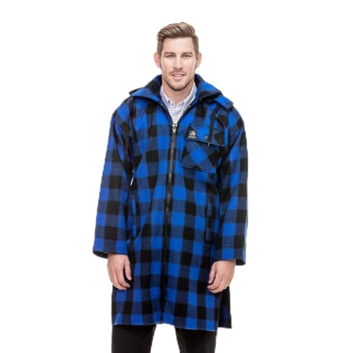 Swanndri Mosgiel Zip Front Bush Shirt - Blue/Black Check Large Blue Large Blue