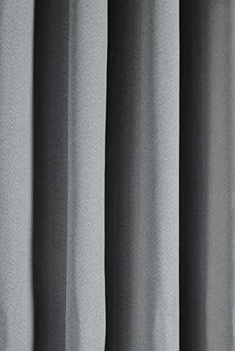 Amazon Brand - Solimo Room Darkening Blackout Door Curtain, 7 Feet, Set of 2 (Grey)