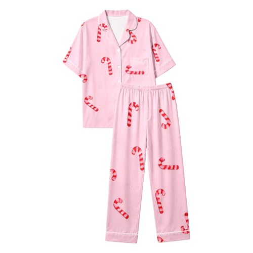Christmas Pajamas For Women Set Short Sleeve Top And Long Pants Lounge Sets - image 5