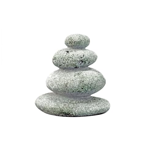 Yiju Miniature Rockery Display Stone Sculpture Cairn Ornament Resin Stacked Meditative Tabletop Decoration Suitable for Office Desk Patio Display Relaxation, Small Stacked Stone