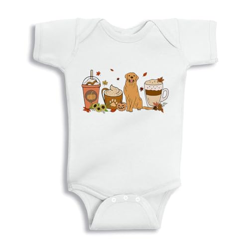Image of Fall Golden Retriever Baby Infant Bodysuit