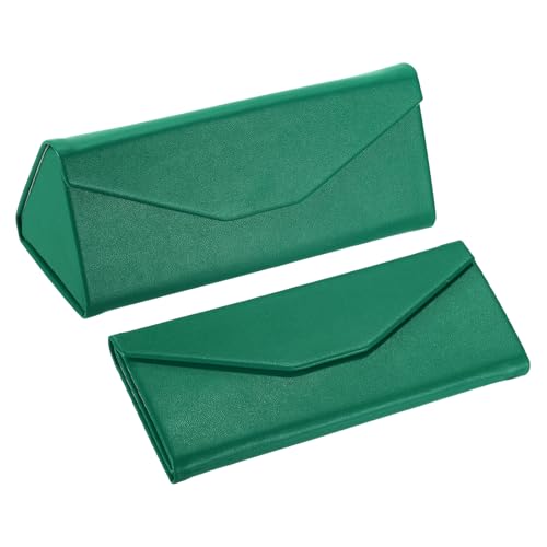 Image of PATIKIL Foldable Glasses Case, Triangle Magnetic Sunglasses Organizer Case PU Leather Hard Eyeglass Case for Women (2 Pcs)