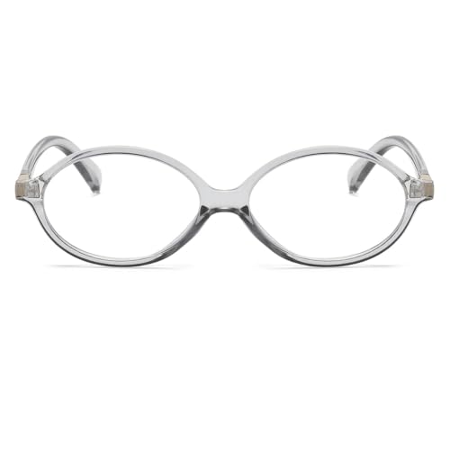 Image of JOVAKIT Retro Oval Blue Light Blocking Glasses for Women Vintage Fashion 90s Small Oval Frame Eyeglasses