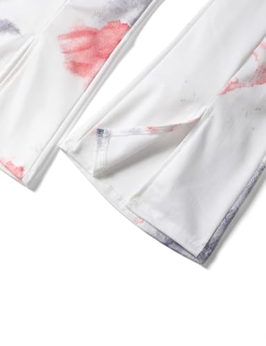 Image of Girls Clothes Tie Dye Sweatsuit Long Sleeve Sweatshirt Tops and Flare Pants 2PCS Girls Fall Clothes