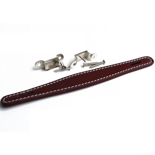 Sangle de rechange pour poignée d'ampli de guitare avec vis de montage, cuir marron (marron)