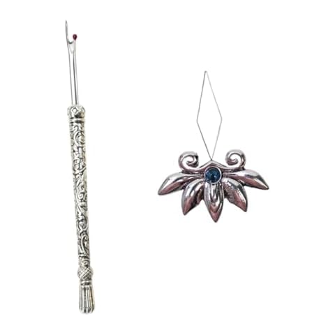 FytStycale 2Pcs Threading Tool and Seam Ripper for Quilting and Knitting, Silver Cover