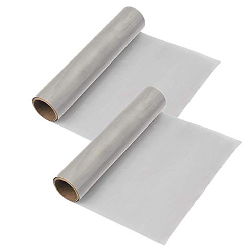 TIMESETL 2 Pack 304 Stainless Steel Woven Wire 120 Mesh, 12
