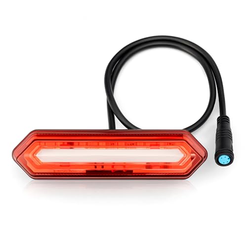 MACFOX X1S Ebike Rear Tail Light, Red, Water Resistant, Frame Mount, 1 Setting, Battery Powered