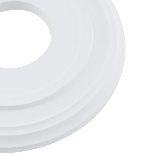 Image of PU Ceiling Medallion 2Pcs, 12.28 x 4 Inches, White | Whole Circle, Fits 4 Inch Canopy, European Vintage Carving, Decor For Chandeliers & Ceiling Fans, Lightweight PU Foam