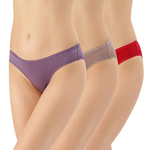 Image of Amante Solid Low Rise Cotton Bikini Panty Pack(Pack of 3)