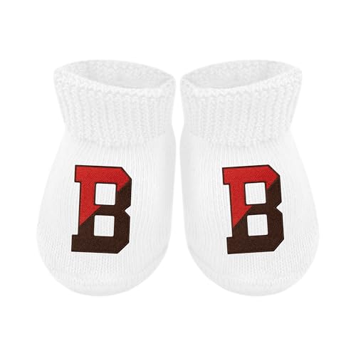 Baby Bootie Sock - Brown University Bears - White - Newborn - 6 Mos