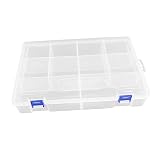 HOMSFOU 1 pieza Caja de Almacenamiento Transparente de Compartimentos para Accesorios de Herramientas Organizador de Componentes Electrónicos para Hogar y Tiendas