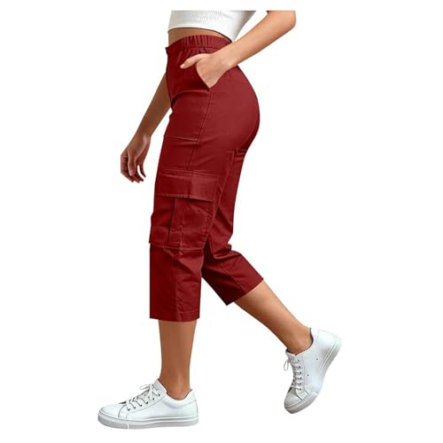 Capri Cargo Pantalon Algodon Mujer Verano Pantalones Senderismo Bermudas Trekking Pants
