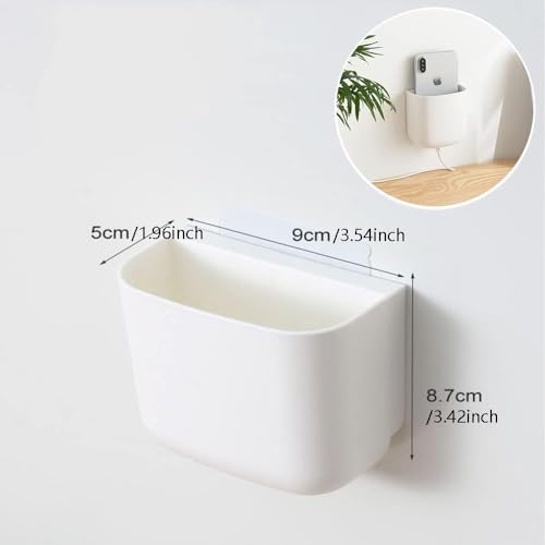 Teadokly 2pack Remote Control Holder,Self-Adhesive Wall Mount Phone Holder,Air Conditioner TV Remote Control Bracket,Wall-mounted Mini Storage Box