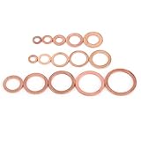 Fafeicy Kupfer-Unterlegscheiben-Set, 150 Stück, Verschiedene Größen für M5- Bis M22-Schrauben, Langlebiges Dichtungsset für Heimwerker