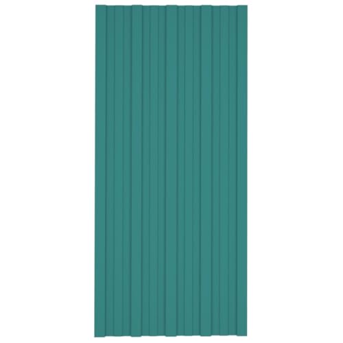 vidaXL 36x Panel para Tejado Plancha Lámina de Techo para Garaje Caseta Placa Cobertizos Establos Casas Móviles Acero Galvanizado Verde 100x45 cm