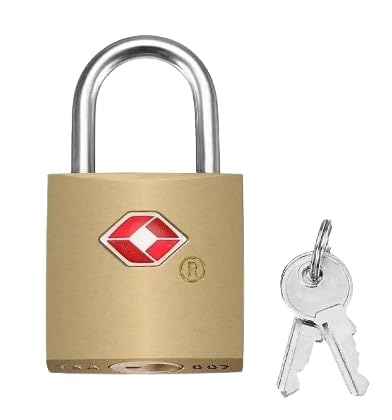 Wagela TSA Approved Suitcase Padlock Key Lock/TSA Approved Brass Key Lock/Padlocks with 2 Keys for Travel Luggage Suitcase Bag/Locks for Luggage Bag Travelling Locks Padlock (1) Gold-image-16