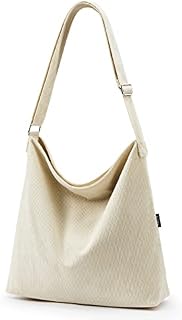 Amazon Brand - HIKARO Thicken Corduroy Tote Bag with Zip , Women's Shoulder Bag with Zipper, Womens Large Shopping Bag for Women Ladies Girls, Casual Handbag Crossbody Bag for Work Shopping School