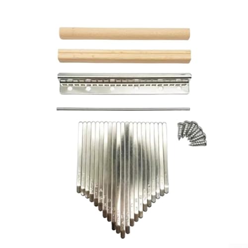 21 Tasten Kalimba DIY Ersatzteile Kit mit Stahlschlüsseln, Holzbrücken, Z-Stand & Tuning Zubehör für Anfänger und Instrumentenanpassung