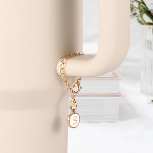 SAVITA Letter Charm Accessories for Stanley Cup, Letter Charm Accessories Personalized Name ID Letter Handle Charm Letter Charm for Stanley Tumblers