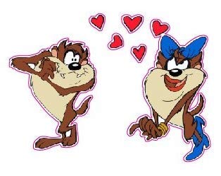 Tasmanian Devil and Miss Tasmanian Printed Sticker Graphic - Die Cut Sticker, High Resolution Top Grade Vinyl