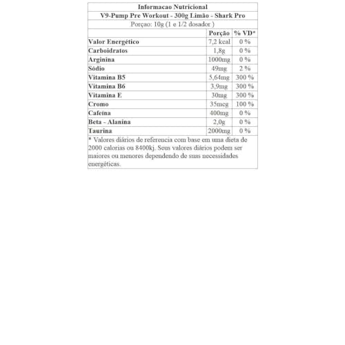 V9-Pump Pre Workout (300g), Limão