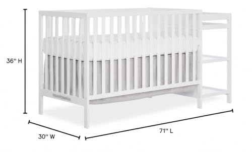 Dream On Me Synergy 3-in-1 Convertible Crib with Changing Table, White - image 3