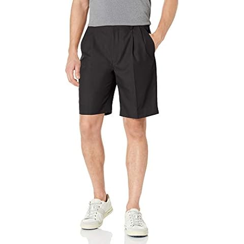 Louis Raphael Golf Men's Pleated Performance Soil Release Moisture Wicking Golf Short, Black, 32 Cover