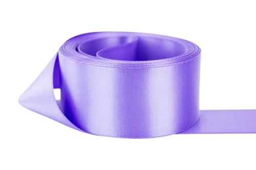 Image of Ribbon Bazaar Double Faced Satin - Premium Gloss Finish - 100% Polyester Ribbon for Gift Wrapping, Crafts, Scrapbooking, Hair Bow, Decorating & More - 7 /8 inch Delphinium 50yd Spool