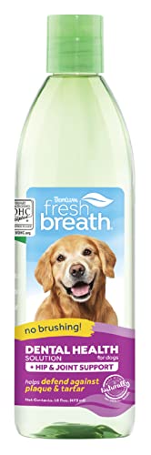 Tropiclean Fresh Breath Dog Dental Water Additive - Dog Breath Freshener For Hip & Joint Support, 16 Ounce #TOP9