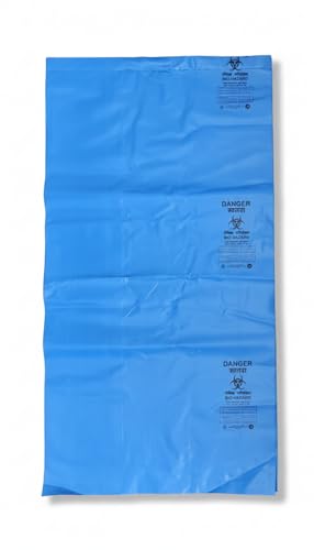 Image of HEAN Bio Hazard Waste Disposal Bags, 20x24 inch, 75 Micron, Bio Medical Garbage Bags (Blue - 10)
