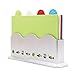 Index Color-Coded Cutting Boards Set with Holder for Kitchen Plastic Dishwasher Safe