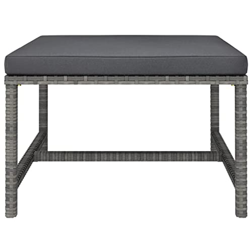 TJROO Muebles de Patio Reposapiés Modular con Antracita Cojines Decoración Balcón Sofás de Jardín Muebles de Terraza Sofá de Exterior Multifuncional Juego de Salón de PE Rattan