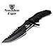 Snake Eye Tactical 8.5-inches Hunting Camping Hiking Fixed Blade Knife With Nylon Sheath (Black)