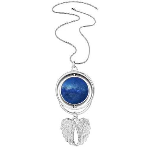 Collier ailes d'ange bleu galaxie pour femme en quête d'élégance