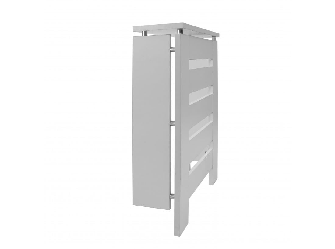 D&J Muebles Kit Cubre Radiador Blanco 60cm Moderno Hércules | Mueble Decorativo de Madera con Listones | Oculta Radiador con Fácil Montaje | (60cm - 90cm - 120cm) 60x83,5x19,5