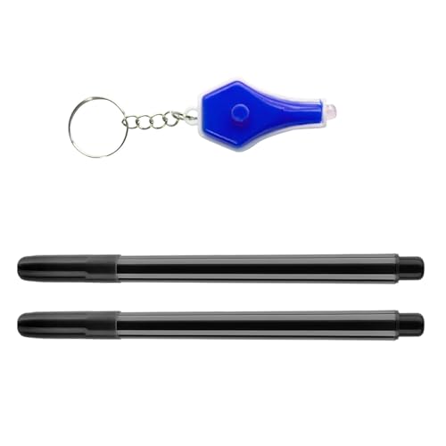 Kalttoy 2 bolígrafos de tinta invisible con llavero de luz LED para cumpleaños, Navidad, relleno de calcetines, bolígrafo de mensajes secretos para niños, colgante de mensaje secreto