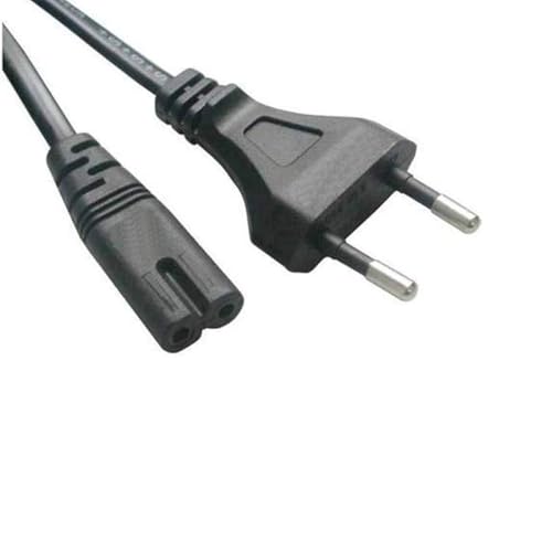 GiftMax® Power Cable Cord 2 Pin Laptop Adapter/Camera/Printer/Adapter/Charger / 18 Inch Ring Light (2 Pin Power Cord 1.5 Meter)