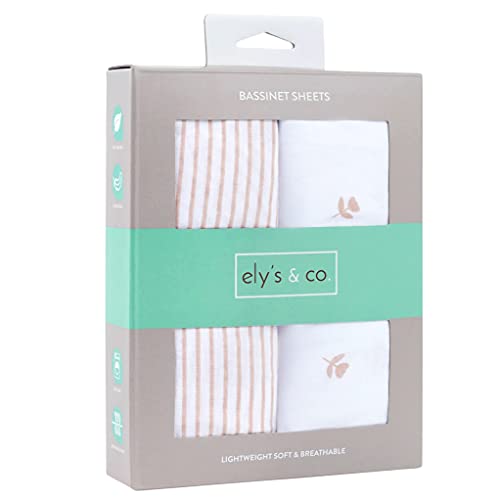 Bassinet Sheet Set 2 Pack - Baby Bassinet Sheets With 100% Jersey Cotton - Bassinet Sheets For Baby Girl And Boy, Newborn Essentials (Bassinet, Pink Tulip) #TOP11