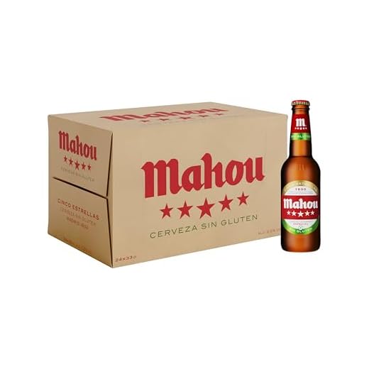 Mahou Cinco Estrellas Sin Gluten, Cerveza Dorada Con Sabor 5 Estrellas, Pack 24 Botellas x 33 cl, 5.5% de alcohol