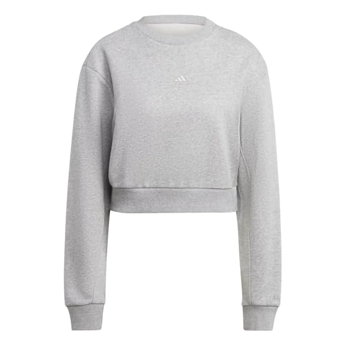 adidas W All Szn Ft Sw Sudadera de Manga Larga, Gris, Large para Mujer
