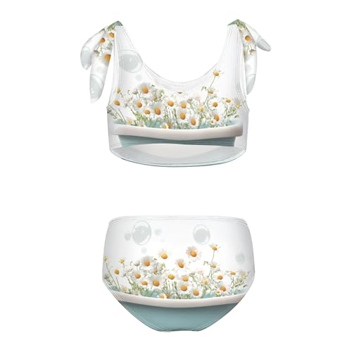 Tub Daisy Flower Bubble Girls Bikini Sets 2 Piece Swimsuits Bathing Suit Swimwear2
